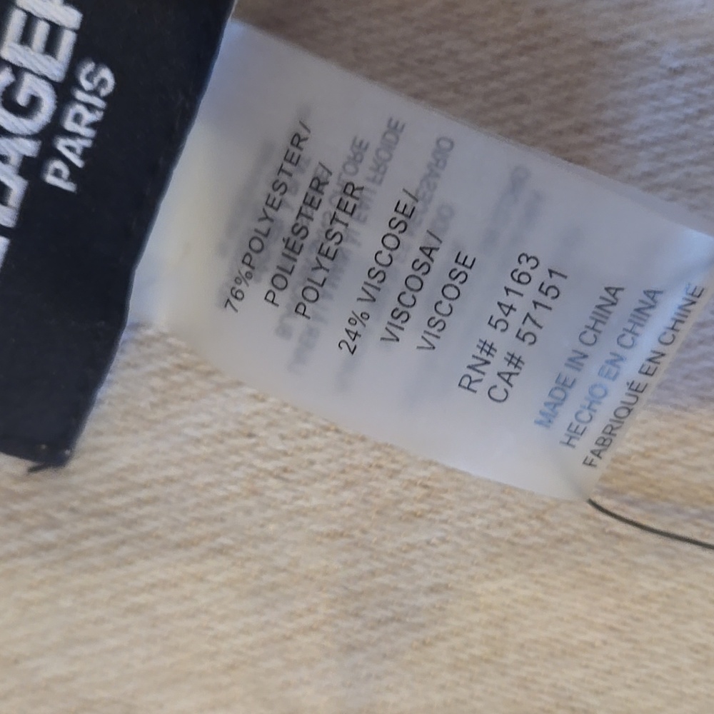 New Karl Lagerfeld Paris Cream/Tan Fringed Edge Oversized Scarf/Wrap - Picture 8 of 9